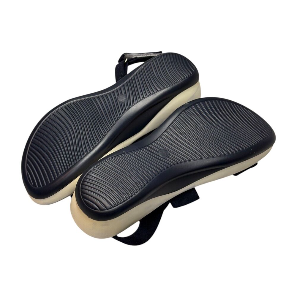 Navy Blue Bow Platform Sandals Flatform Wedge Summer Size 8 9 - Picture 6 of 7